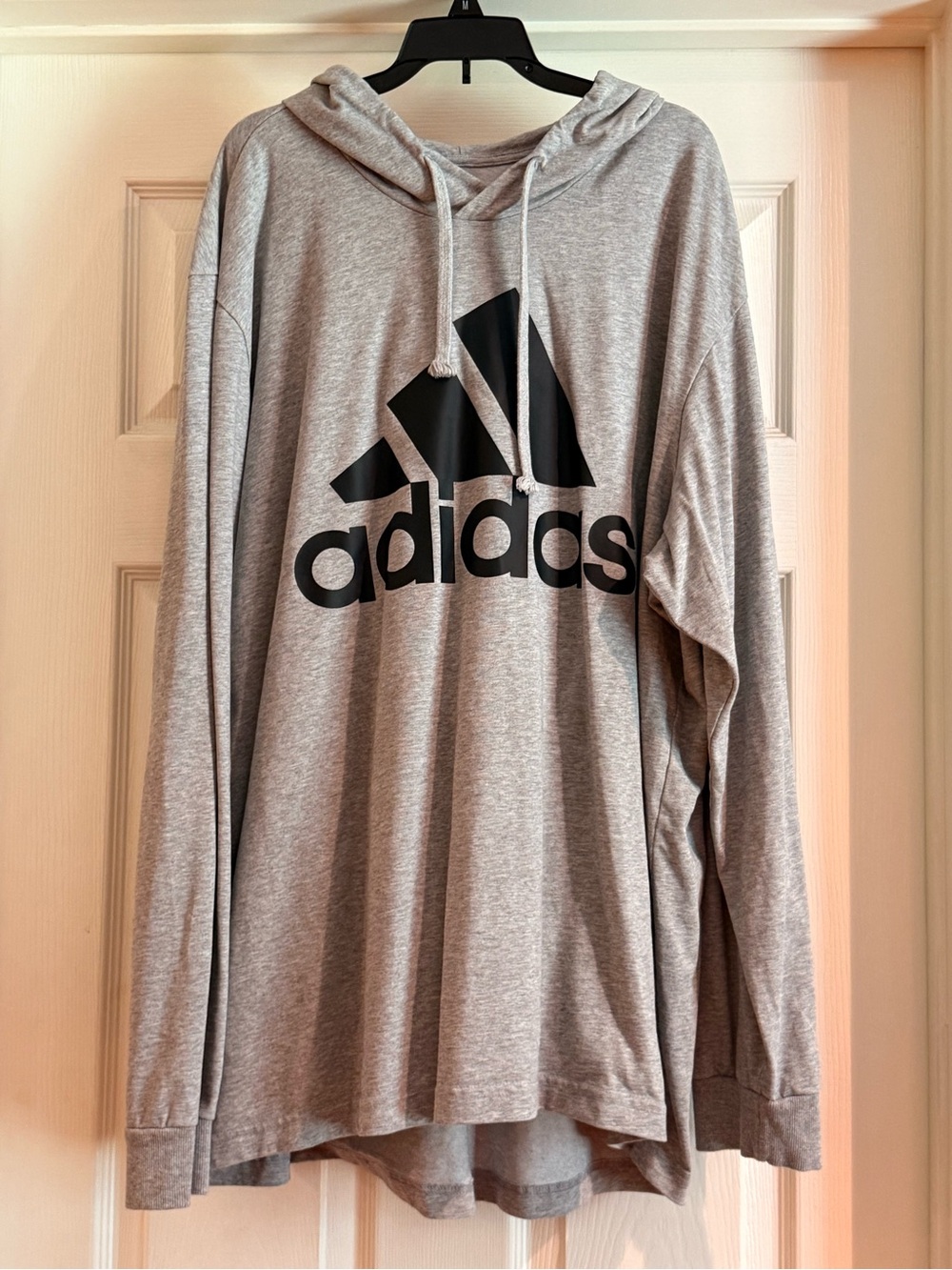 adidas 2XL Light Gray/Black Logo Pullover Hoodie